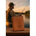 thumbnail image 2 of MARSHAL Genuine Leather RFID Blocking Bass Fish Wallet for Men  Bifold & Trifold Fishing Wallets with Debossing Design Trifold Brown, 2 of 9
