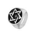 thumbnail image 2 of QQTDFG Men Women Star of David Ring Stainless Steel Band Medallion Cast Wide Cast Gift-Silver C-12, 2 of 6