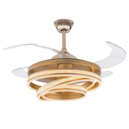 

Ceiling Fan Light 3-Color Dimmable Chandelier 6 Speeds Fanlamp +Remote Control