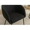 thumbnail image 5 of Upholstered Sherpa Dining Chair, Black Boucle Chairs with Arms, Curved Back Makeup Vanity Chair for Girls Women, Cozy Dining Room Chair with Black Metal Legs, 5 of 9