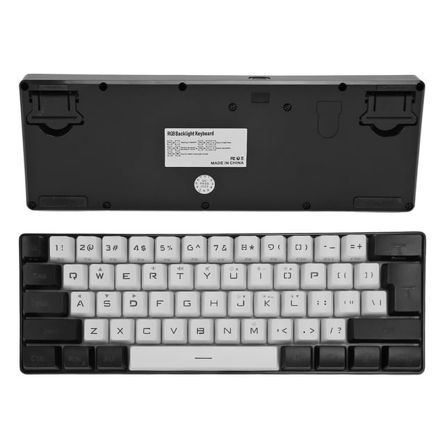Clavier Mini RGB G61, Toucher Mécanique Ergonomique, 61 Touches, Rétroéclairage LED, Modes RGB Multiples, Angle de Frappe Réglable, Interface de Type C, Large Compatibilité