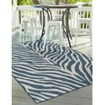thumbnail image 4 of Unique Loom Outdoor Safari Collection Area Rug - Tsavo (2' x 3' 1" Rectangle Blue/Ivory), 4 of 12