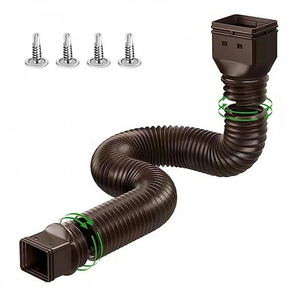 Rain Gutter Downspout Extensions Flexible Drain Downspout Extender Connector with 3x4in and 2x3in Connectors Screws for Included
