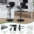 thumbnail image 4 of Bar Stools Set of 4, PU Leather Adjustable Swivel Bar Chairs for Kitchen Counter Island, Modern Armless Shell-Shaped Counter Height Stools for Dining Room Café Pub (Black, Black Base), 4 of 16