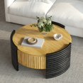 thumbnail image 2 of Round Coffee Table with Flip-Top Storage - Modern Wood Finish for Living Room, 2 of 10