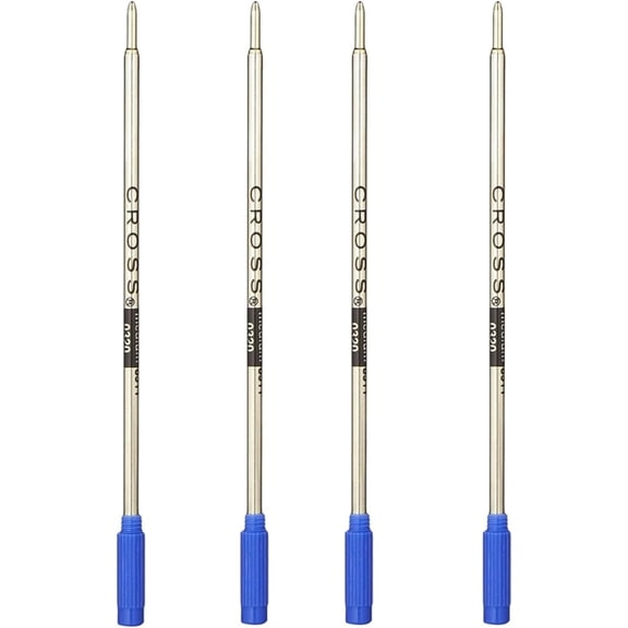 Cross Ballpoint Pen Refill Bundle (Blue, Medium Tip) (4-Pack) (2 Items)