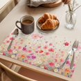 thumbnail image 3 of Pink Spring Floral Placemats Set of 4, Watercolor Summer Botanical Washable Wipeable Table Mats for Dining Tables, Indoor Outdoor Kitchen Place Mats for Holiday Party Table Decor, 3 of 9