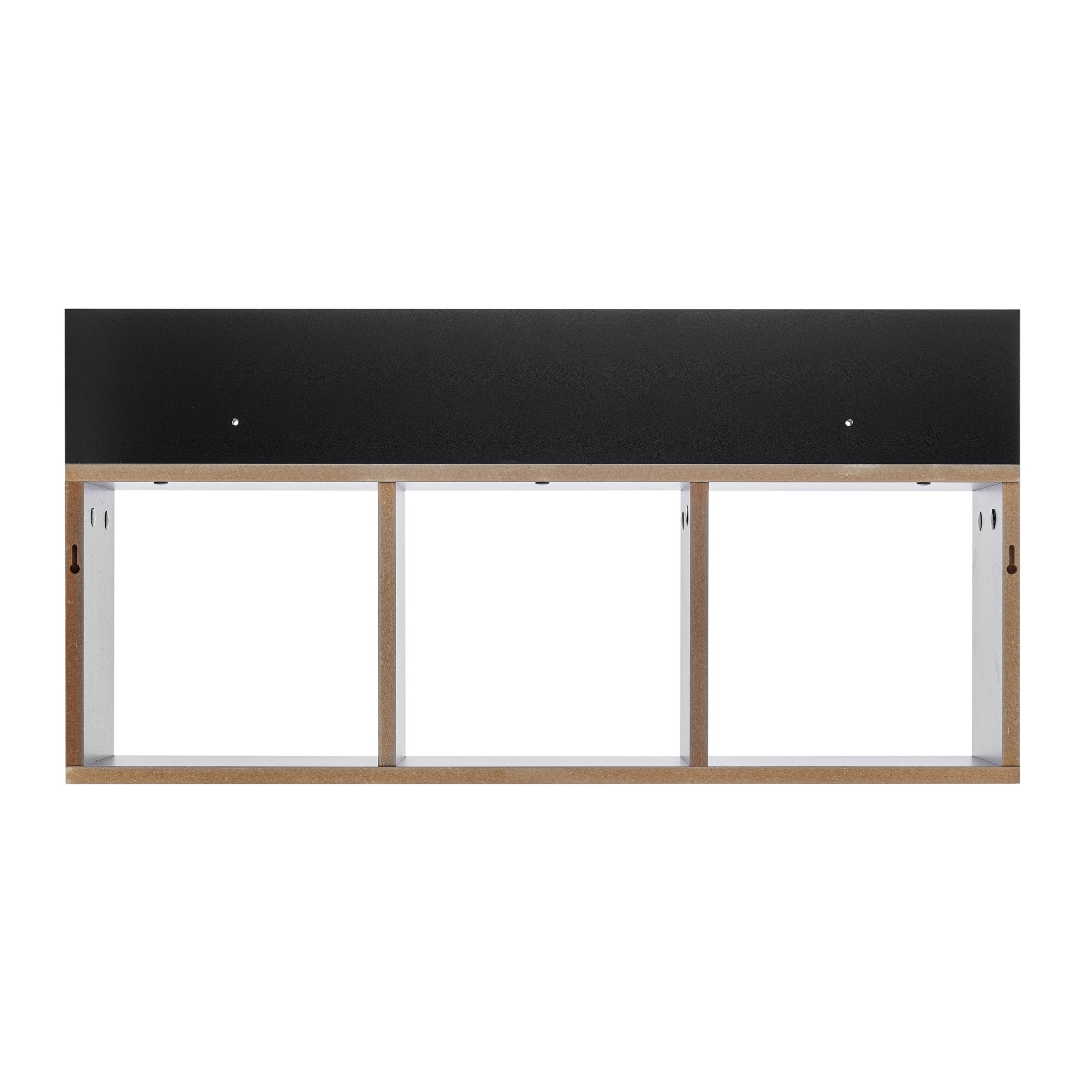 Danya B. Modern 3 Cube Floating Wall Shelf with Display Ledge - Easy to Hang Wall Mounted Triple Cubby Shelf - Black