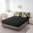 thumbnail image 4 of YST Geometric Check Bed In A Bag 7 Piece Retro Black Blue Yellow Ombre Twin Bedding Set Watercolor Oil Painting Hippie Graffiti Comforter Set With Sheets Reversible Black Bed Set, 4 of 5