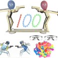 thumbnail image 2 of Wooden Interactive Puppet Toy Handmade Wooden Figure Set For Balloon Popping & Multiplayer Fencing Duel Kids & Adults Game, 2 of 7