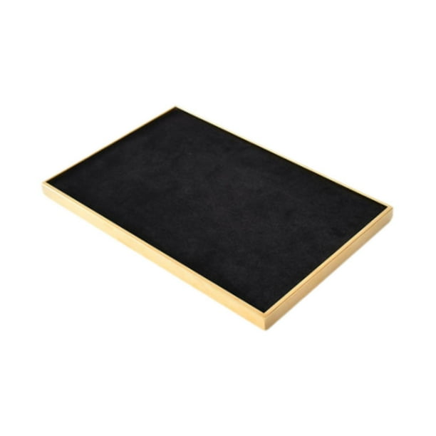 Organizador de joyería de la bandeja de joyería, apilable, portátil, la bandeja de valet de la bandeja de la bandeja de la bandeja de valet escaparate Negro de oro
