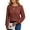 Brick Red, variant on UVN Blouses for Women Casual Long Sleeve Shirts Dressy Hollow Out Lace Button Tops Fall Lightweight Pullover