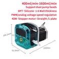 thumbnail image 2 of 400-1600ml/min KKTS Peristaltic Pump 24V Stepper Motor High Flow Adjustable Speed Dosing Pump With Single/Double Head ,Easy to Operate, 2 of 6