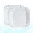 thumbnail image 3 of EeaseCA 100pcs Disposable Paper Plates Square Storage Tableware Plate for Cake Dessert Fruits Snacks (White), 3 of 7