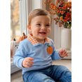 thumbnail image 6 of RUINIXCW Toddler Boy Girl Halloween Outfit Infant Baby Girl Boy Fall Winter Sweatshirt Clothes Pumpkin Embroidery Lapel Neck Half Zipper Long Sleeve Pullover Tops, 6 of 9