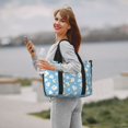 thumbnail image 4 of Zufioo Blue Popcorn Pattern Hand-held Travel Bag, Waterproof Adjustable Shoulder Strap Crossbody Duffel Bag, Suitable for Work, Short trips, Sports, 4 of 8
