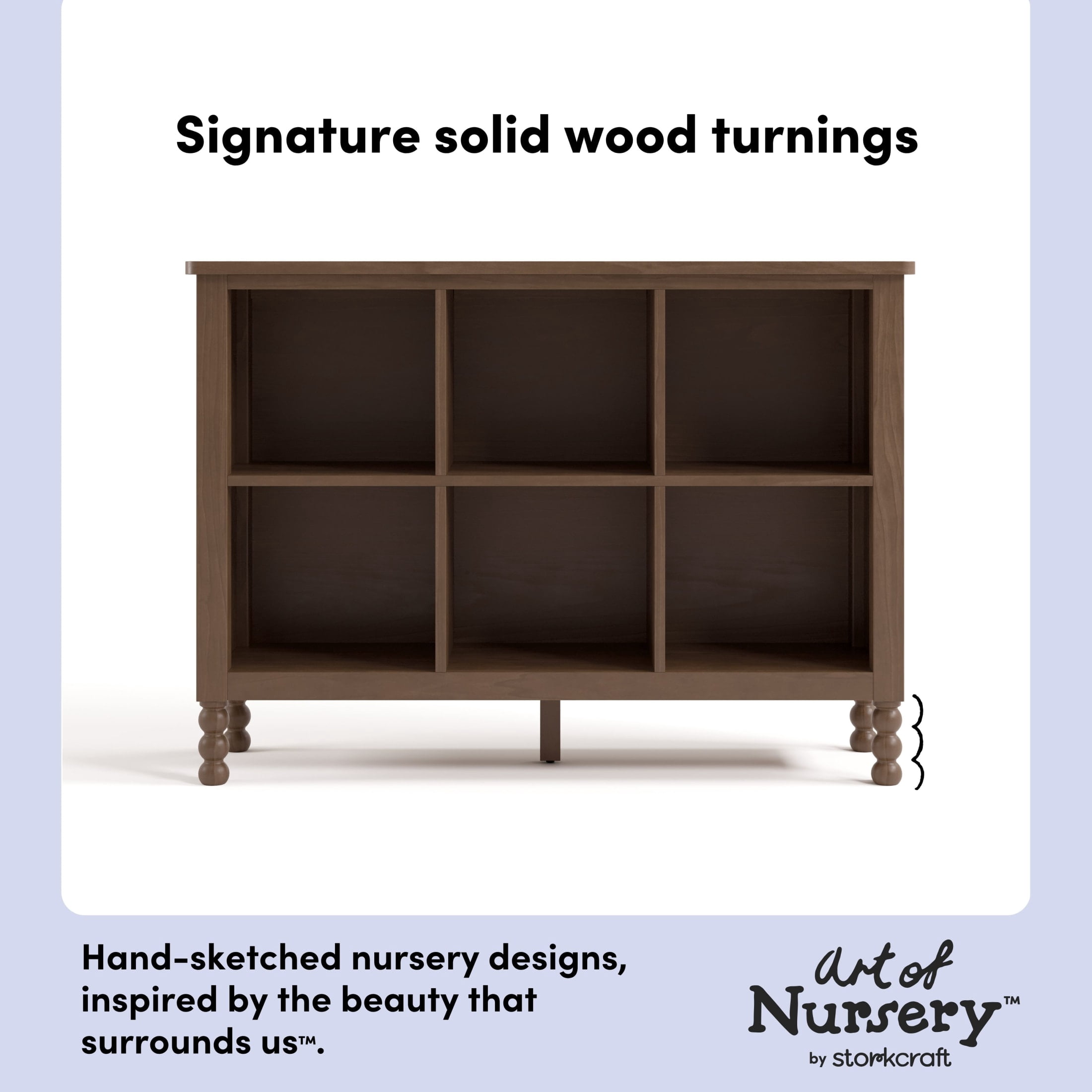 Art of Nursery by Storkcraft Rio 6 Cube Storage Organizer Kids Bookcase - Hazelnut