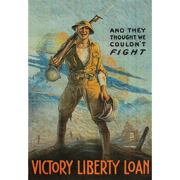 And They Thought We Couldn't Fight Victory Liberty Loan Novelty Sign | Indoor/Outdoor | Funny Home Décor for Garages, Living Rooms, Bedroom, Offices | SignMission gift Wall Plaque