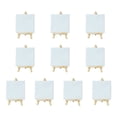 thumbnail image 1 of 10 mini caballetes de madera de 5,9 pulgadas de alto y 3,1 pulgadas de ancho con inclinación ajustable y marco para pintura al óleo., 1 of 14