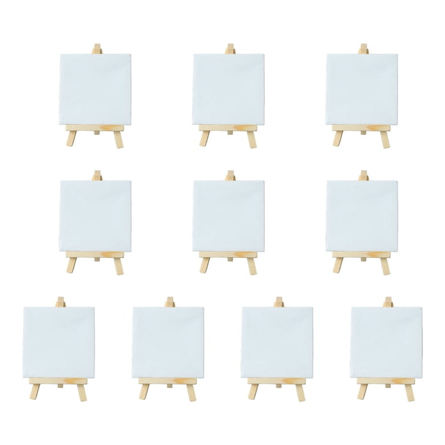 10 mini caballetes de madera de 5,9 pulgadas de alto y 3,1 pulgadas de ancho con inclinación ajustable y marco para pintura al óleo.