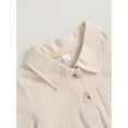 thumbnail image 4 of Infant Baby Boy Girls Summer Romper Solid Color Short Sleeve Jumpsuit with Breast Pocket, 4 of 7