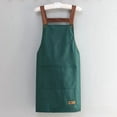 thumbnail image 3 of PVC Waterproof & Oil-Resistant Kitchen Apron - Unisex Solid Color Workwear with Adjustable Straps, Button Closure, and Leather Label for Home & Hotel Use - Easy-to-Wear Sleeveless Design (Leather, 3 of 6