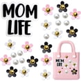 thumbnail image 2 of 24pcs Bogg Bag Accessories White Pearls and Colorful Flowers Decoration Charms Black Momlife Insert Charm Clasp Women Gifts for Simply Southern Beach Bag Tote Bags Handbags, 2 of 8