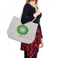 thumbnail image 2 of Colorful Shopping Bag, Anahata Wheel with Star Pattern in the Middle Traditional Graphic Work, Eco-Friendly Reusable Bag for Groceries Beach and More, 15.5" X 14.5", Cream, by Ambesonne, 2 of 2
