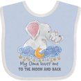 thumbnail image 3 of Inktastic My Oma Loves Me to the Moon and Back Elephant Family Boys or Girls Baby Bib, 3 of 4