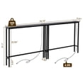 thumbnail image 2 of Ktaxon 2 Pack 78.7" Narrow Console Sofa Table with Charging, Long Couch Table Metal Frame with 4.9ft Extension Cord, Black, 2 of 10