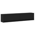 TV wall with LED black 180x31x38 cm