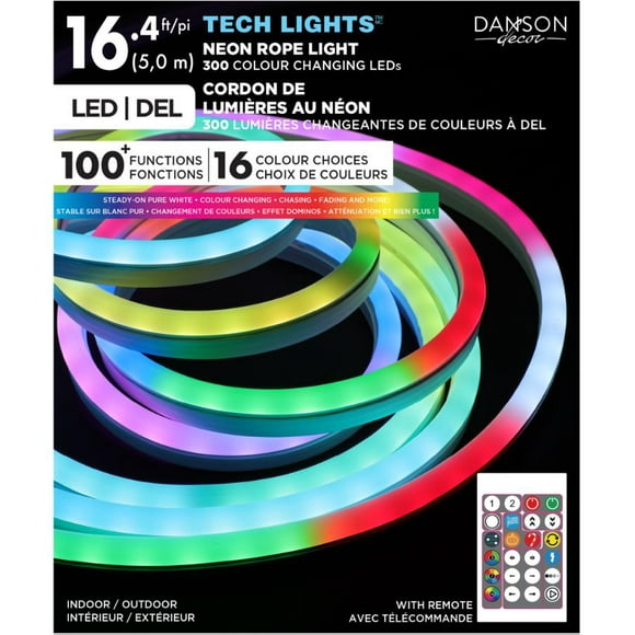 LED Néon Bande Lumineuse - avec Télécommande, 300 Lumières