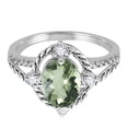thumbnail image 3 of Mauli Jewels Rings for Women 1.87 Carat Green Amethyst and Diamond Ring 4-Prong 10K White Gold, 3 of 6