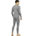 thumbnail image 4 of Htwon Mens Thermal Underwear Set Ultra Soft Microfiber Thermal Underwear for Men Long Johns Sets (Gray, XL), 4 of 12