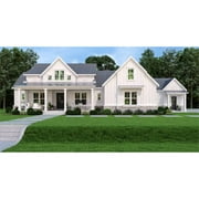 The House Designers: THD-7382 Builder-Ready Blueprints to Build a Cottage Farmhouse Plan with Slab Foundation (5 Printed Sets)