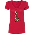 thumbnail image 3 of Inktastic Leopard Print Letter L Women's V-Neck T-Shirt, 3 of 5