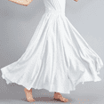 thumbnail image 3 of Womens Plus Size Maxi Skirt Long Skirts for Women Trendy Elastic Waist Boho Skirts Casual Vacation Solid Color High Waisted Womens Vacation Beach Long Skirts, 3 of 5