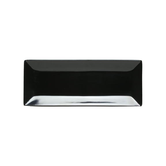 Excellante Classic Black Extra Heavy Weight Melamine Dinnerware Collection 15" X 5 1/4" Plate, 1" Deep, Comes in Dozen