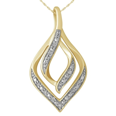 Diamond Wrapped Pendant with Geometric Shape in 10 Karat Yellow Gold