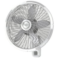 Lasko 18" 3-Speed Oscillating Remote Controlled Wall Mount Fan, White, M18950