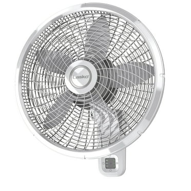 Lasko 18" 3-Speed Oscillating Remote Controlled Wall Mount Fan, White, M18950