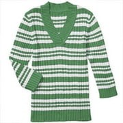 Faded Glory - Women's Stripe V-Neck 3/4-Sleeve Sweater