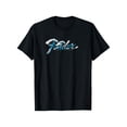 thumbnail image 1 of T-shirt Fender Graphique Noir Décontracté à Manches Courtes avec Design Bleu et Blanc, 1 of 5