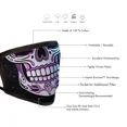 thumbnail image 2 of Multilayered Sugar Skull Face Mask - Horror Calavera Skull, Soft Washable Reusable Cotton for Bikers, 2 of 2