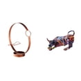 thumbnail image 1 of Soporte De Hierro Para Botellas De Vino, Moderno Soporte De Exhibición De Botellas De Vino Tinto, Figura De Toro De Resina, Escultura De Animales Feng Shui De Colores, Estatuas Para Sala De, 1 of 8