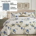 thumbnail image 6 of Floral Quilt Set - Lightweight Soft White Floral Bedspread for Farmhouse Bedroom Decor – Includes Quilt and Shams (Queen), 6 of 8