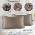 thumbnail image 4 of Simulated Silk Pillowcasepillowcase Solid Color Reversible Sateen Solid Color Pillowcase Sleep Pillowcase, 4 of 6