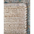 thumbnail image 4 of Unique Loom Chenille Jute Collection Area Rug - Laxmi (2' 2" x 8' Runner Teal blue/Green), 4 of 6