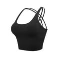 thumbnail image 4 of SAYFUT Women Girls Removable Paddeds Sport Bras Spaghetti Strap Yoga Bras for Gym Running Workout Fitness Bra Crop Tops Seamless Stretch Bra, 4 of 8