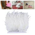 thumbnail image 6 of 2 Yard Hackle Feather Hen Fringe Ribbon Craft Diy Sewing Costume Millinery Clothing Wedding -15cm - White, 10-15cm, 6 of 10